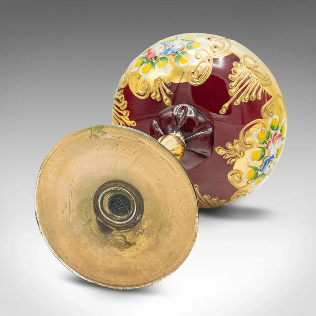 Red 1970s Vintage Venetian Libation Cup, Italian, Art Glass, Gilt, Decorative Wine Flute For Sale - Image 8 of 11