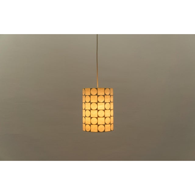 Cream Geometric Cocoon Hanging Lamp from Goldkant Leuchten, Germany, 1960s For Sale - Image 8 of 13