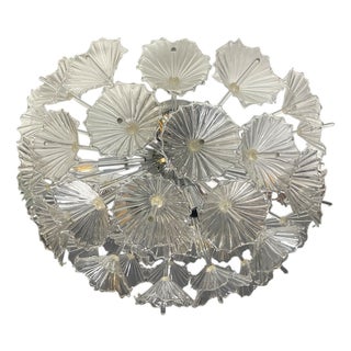 Murano Glass Handmade Flower Flushmount by Contemporanea Srl, Italy, 1990s For Sale