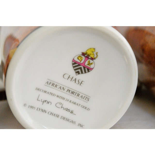 Ceramic Lynn Chase African Portraits 24k Trim Coffee Mugs- Set of 5 For Sale - Image 7 of 8