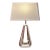 Chrome Crackle Finish Ceramic Tabletop Lamp With Custom Linen Shade For Sale