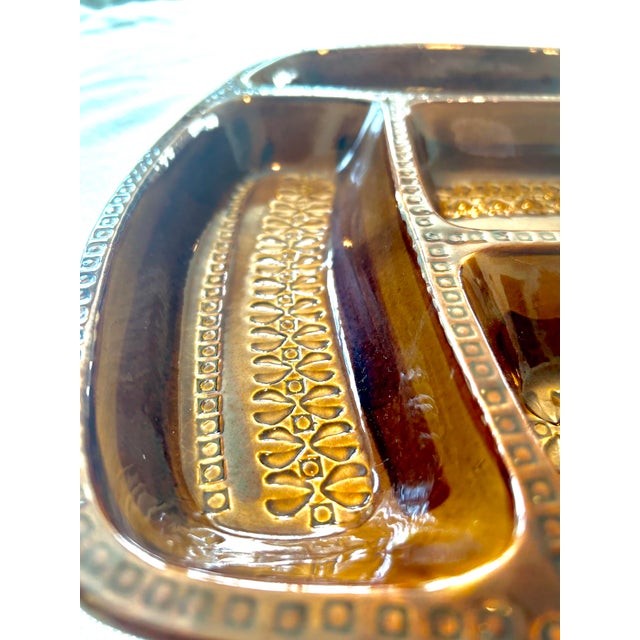 Copper 20th C. MCM Italian Gump’s Ceramic Divided Catchall For Sale - Image 8 of 9