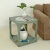 Aqua Artisan-Carved Soft Aqua Wood Side Table — Grounded Anchor For Sale - Image 8 of 8