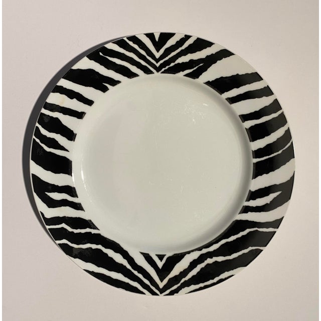 1990s Sasaki Morocco White Zebra Dinnerware Set of 10 Chairish