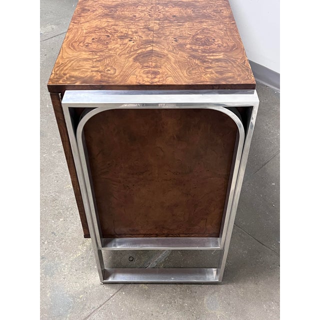 8.5 Foot Burlwood Credenza by Leon Rosen for Pace Circa 1970s For Sale - Image 12 of 12