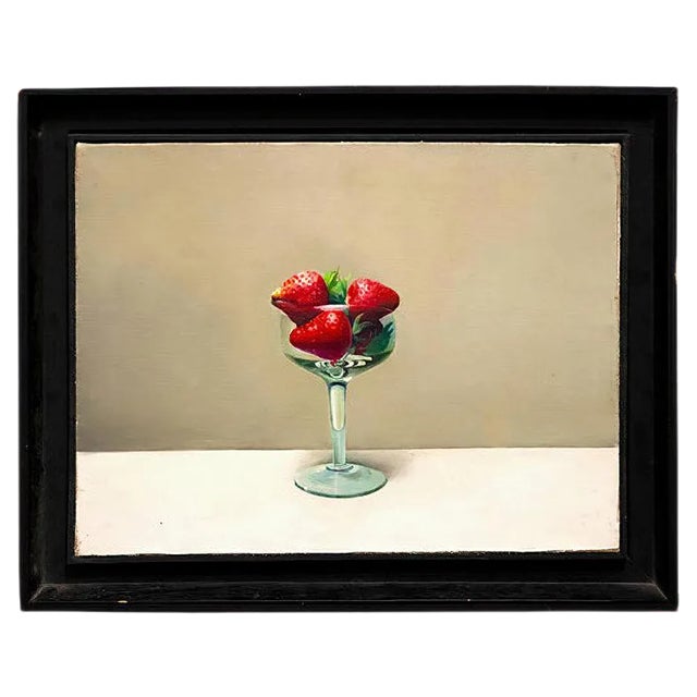 Zhang Wei Guang / Mirror - Cup with Strawberries - Oil on Canvas - 2000s For Sale