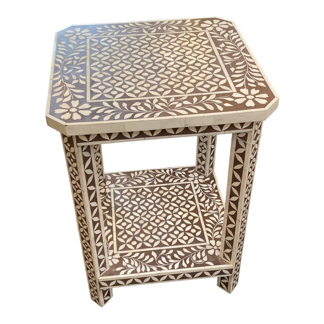 Moroccan Bone Inlay Side Table Chairish
