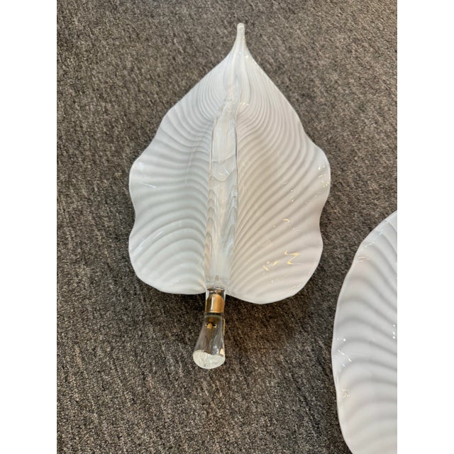 Mid-Century Modern Late 20th Century Pair of Murano Glass Gold Leaf Sconces For Sale - Image 3 of 7