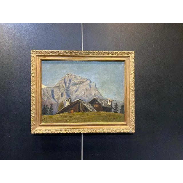 Swiss Chalets, 1927, Oil on Canvas, Framed For Sale - Image 7 of 8