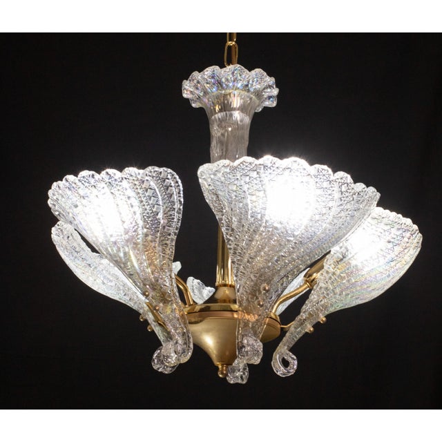 Italian 1980s Murano Chandelier Iridescent Leaves For Sale - Image 3 of 12