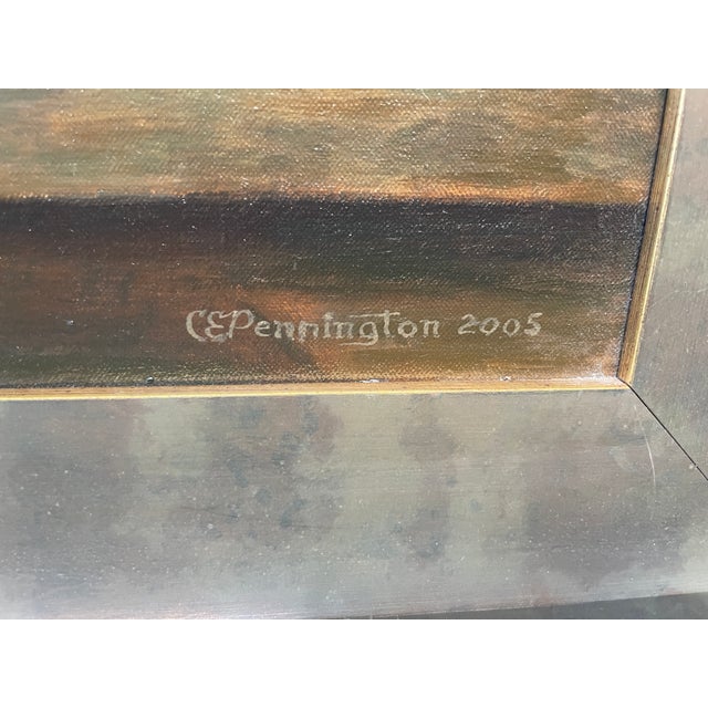 Oil on Canvas Still Life With Apples & Bottles, Chester E. Pennington, 16" X 20" For Sale - Image 10 of 11