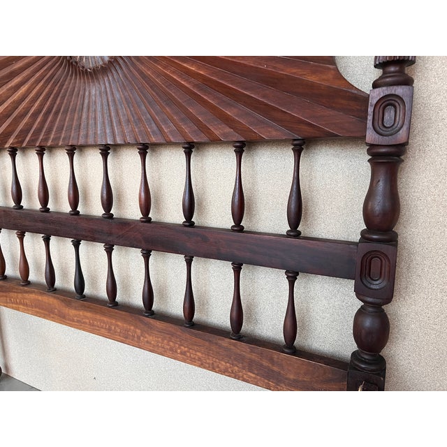 19th Century, Baroque Full Bed, Original Four Fluted Poster Spanish Bed For Sale - Image 11 of 13