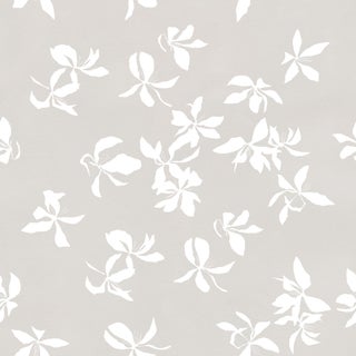 Floating Petals Wallpaper by Susan Hable in Gray / White For Sale