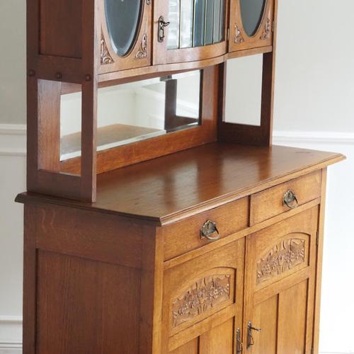 Antique Art Nouveau Cupboard with Oval Glazed Doors, 1890s For Sale - Image 17 of 18