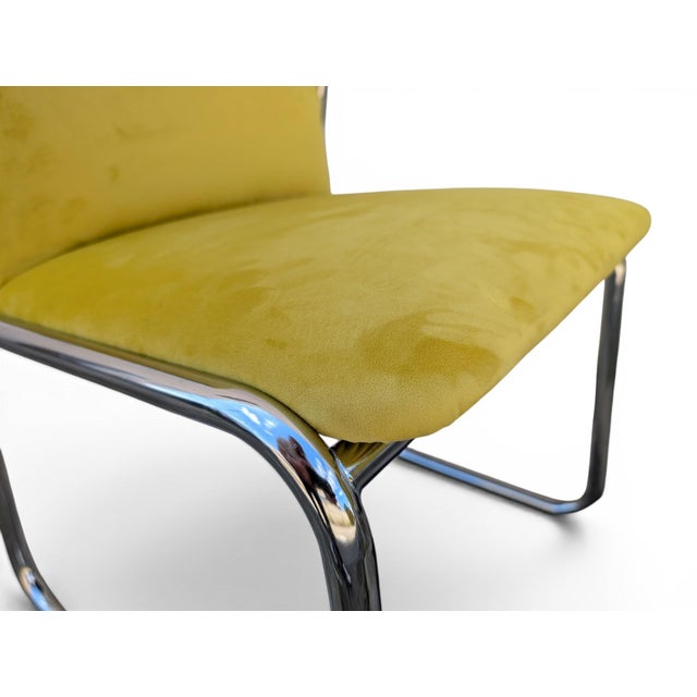 Vintage Steel Chairs with Yellow Velvet, 1970s, Set of 8 For Sale - Image 16 of 18