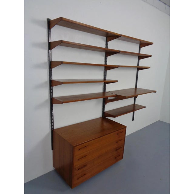 Mid-Century Modern Teak Wall Unit by Kai Kristiansen for Feldballes Furniture Factory, 1960s, Set of 14 For Sale - Image 3 of 18