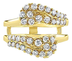 Diamond Cluster Bypass Ring Guard, Size 7