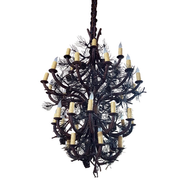 Mountain Pine Cone 4-Tier Chandelier by Berry Bate For Sale