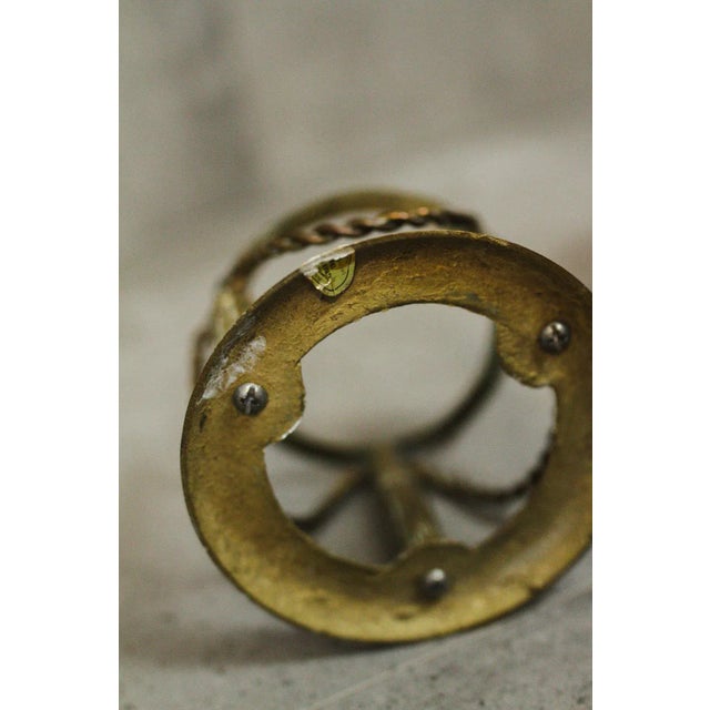 Brass VIntage Grey Marble Sphere With Brass Stand For Sale - Image 8 of 8