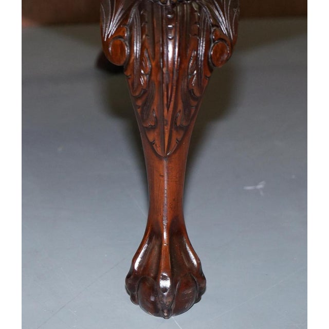 George II Gainsborough Carver Chesterfield Leather Armchair with Claw and Ball Feet For Sale - Image 13 of 18