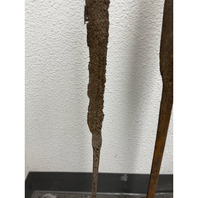 Late 19th Century Wood + Iron Oar Artifacts on Stands, 19th Century For Sale - Image 5 of 12
