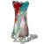 Beautiful and unusual, vintage Murano hand blown multi-color, painted style Italian art glass flower vase. The vase has a...