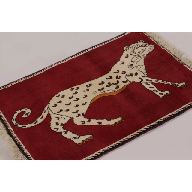 Tribal Vintage Gabbeh Pictorial Wool Gift-Sized Rug by Rug & Kilim, 1950-1959 For Sale - Image 3 of 8
