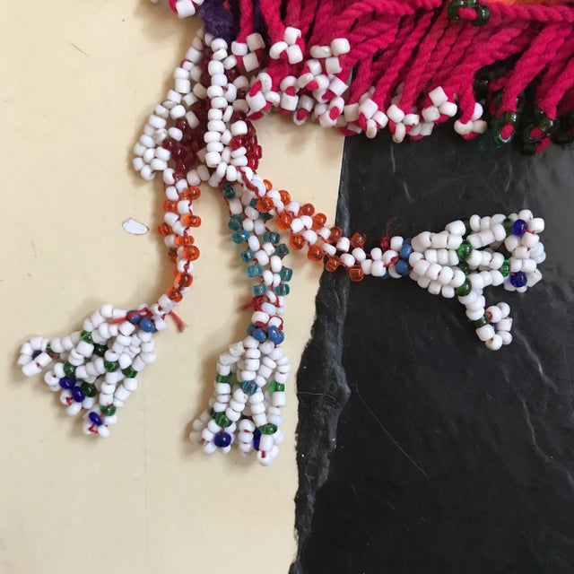 Yellow African Tribal Beaded Ikat Textile For Sale - Image 8 of 11