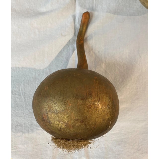Vintage 1980s Wooden Vegetables Painted Gold - Set of 3 For Sale In New York - Image 6 of 7