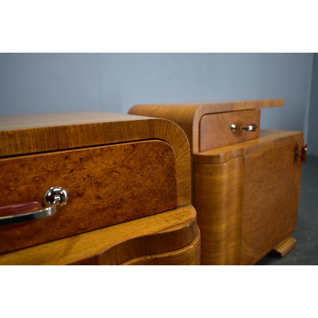 Vintage Art Deco Bedside Tables, Czechoslovakia, 1939s, Set of 2 For Sale - Image 4 of 18