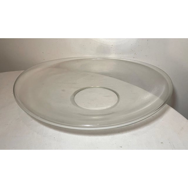 Up for sale is a huge vintage mid century modern hand blown centerpiece glass bowl. This lovely bowl is blown by hand out...