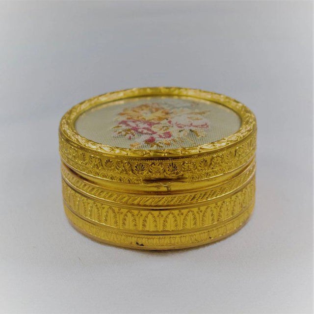 Traditional Gilt Petit Point Box For Sale - Image 3 of 7
