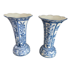 Pair of Blue Ceramic Vases