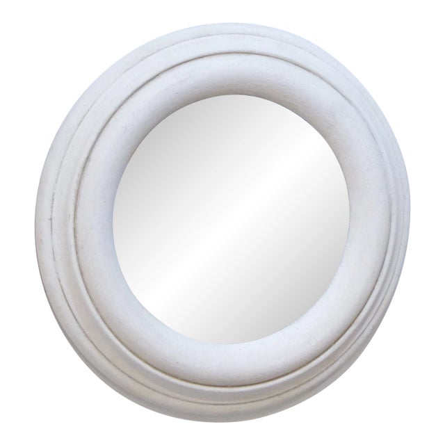 Vintage Whitewashed Convex Mirror For Sale