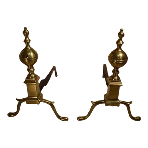 19th Century Andirons Attributed to Whittingham of New York- a Pair