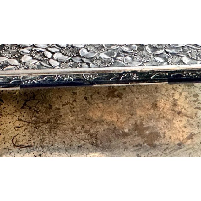 French Silver-Tone Metal Jewelry Box, 1970s For Sale - Image 9 of 13