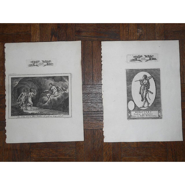 Realism Authentic Antique 18th Century Italian Neoclassical Roman Mythology. Copperplate Engravings - Set of 7 For Sale - Image 3 of 7