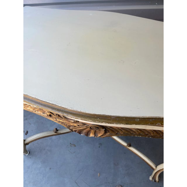 1940s Vintage French Foyer Console Table With Patinated Painted Finish For Sale - Image 9 of 12
