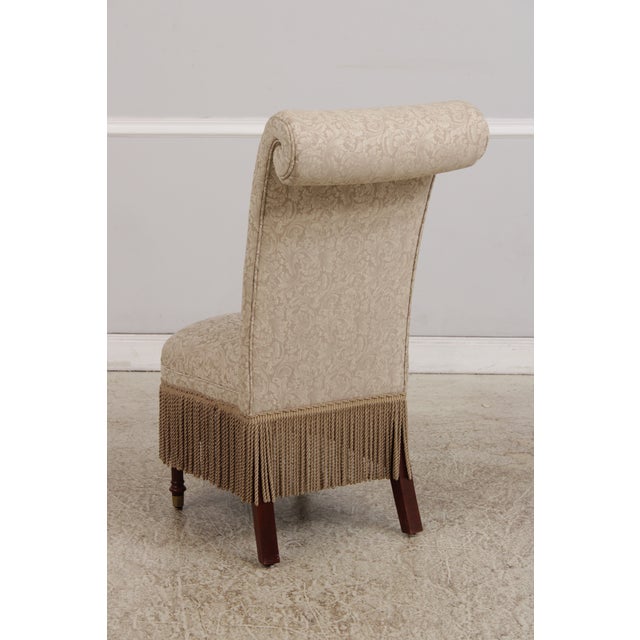 Pair of Design Master High Back Upholstered Slipper Chairs For Sale - Image 16 of 18