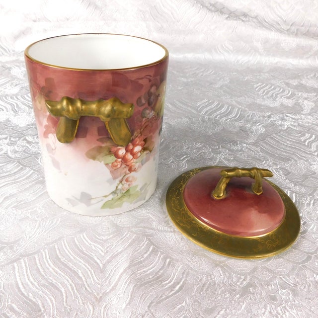 1900s Gerard, Dufraisseix & Abbot Hand Painted Condensed Milk Jar For Sale In San Francisco - Image 6 of 8