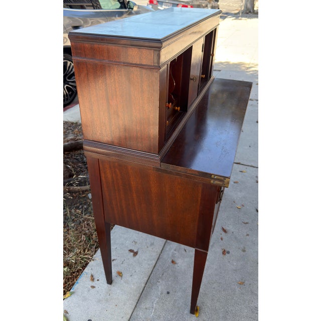 Brown Antique American Federal Secretary Desk W Tambour Doors For Sale - Image 8 of 9