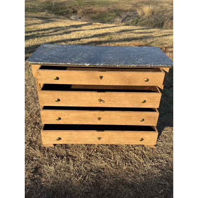 19th Century 19th Century Louis Philippe Bleached Marble Top Chest of Drawer / Commodes For Sale - Image 5 of 11