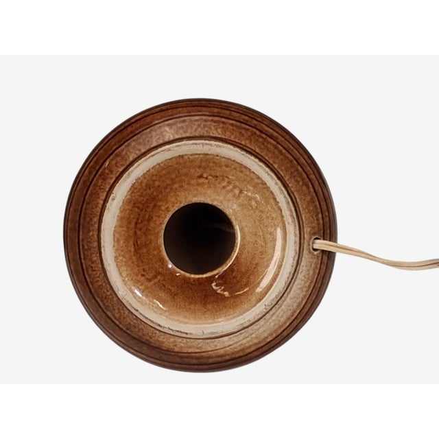1960s Mid-Century Modern Arne Finne Nielsen, Table Lamp, Brown Glazed Stoneware For Sale - Image 10 of 10