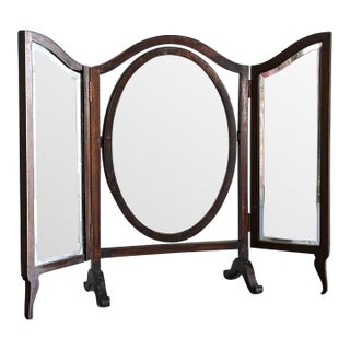 Antique Trifold Vanity/Table Mirror For Sale