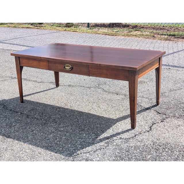 Wood Vintage Craftique Solid Walnut Coffee Table For Sale - Image 7 of 18