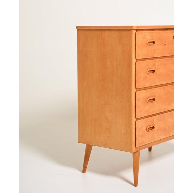 1950s Vintage Scandinavian Birch Chest of Drawers, 1950s For Sale - Image 5 of 11