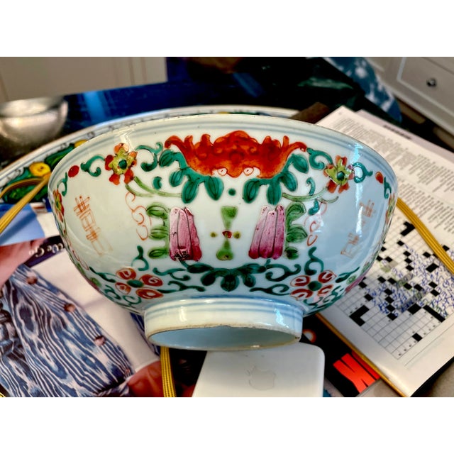 Asian Antique Chinese Late 19th Century Antique Bowl of Colorful Melon For Sale - Image 3 of 6