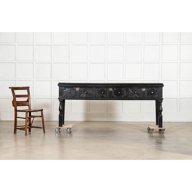 Late 19th Century English 19thc Ebonised Oak Console Table, 1890 For Sale - Image 5 of 14