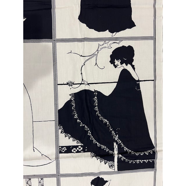 Textile Art Nouveau Aubrey Beardsley Textile by Bloomcraft 4.5 Panel Piece For Sale - Image 7 of 15