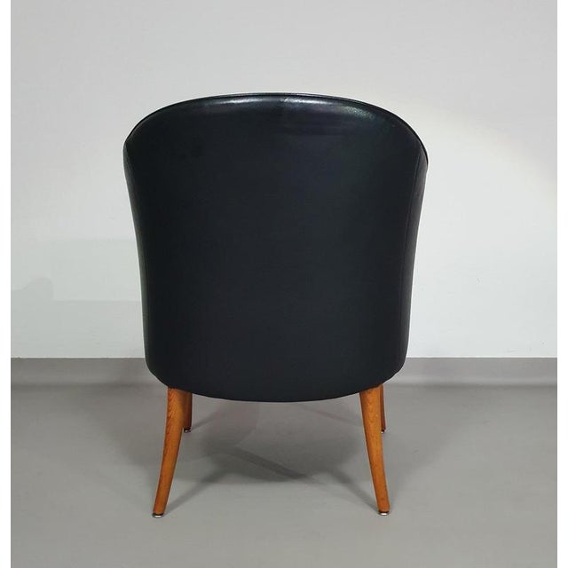 Armchairs in Walnut and Leather, Italy, 1980s, Set of 2 For Sale - Image 4 of 18